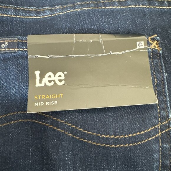 Lee Women's 16W Stretch Straight Mid Rise Jeans Blue NWT Inseam 29.25" - Picture 9 of 13